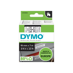DYMO D1 Schriftband schwarz auf weiß, 19 mm x 7 m